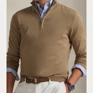 Polo Ralph Lauren - Cotton Quarter-Zip Mockneck Sweater