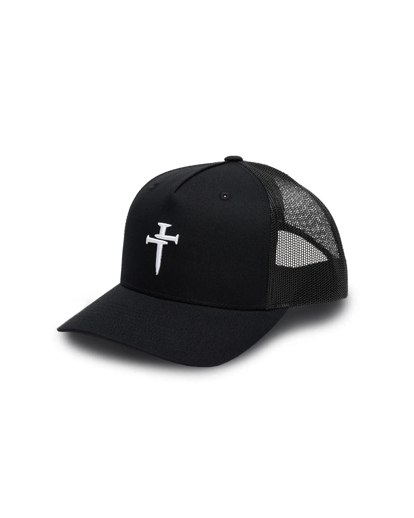 Three Nails Signature Trucker Hat | Faith-Based Christian Hat | Snapback | A-Frame Embroidered Cross