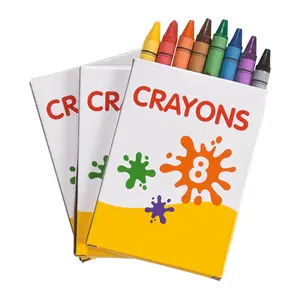 3 1/2" 8-Color Assorted Crayons  - 12 Boxes