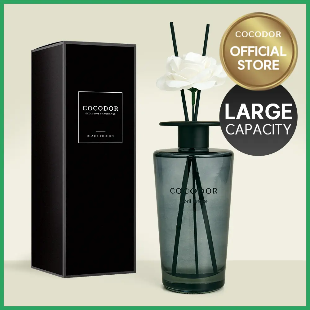 COCODOR White Flower Reed Diffuser / Garden Lavender / 1 Pack / 16.9 oz / Home & Office Decor Aromatherapy Diffuser Oil Gift Set / Large Size, Large Capacity, Big Size