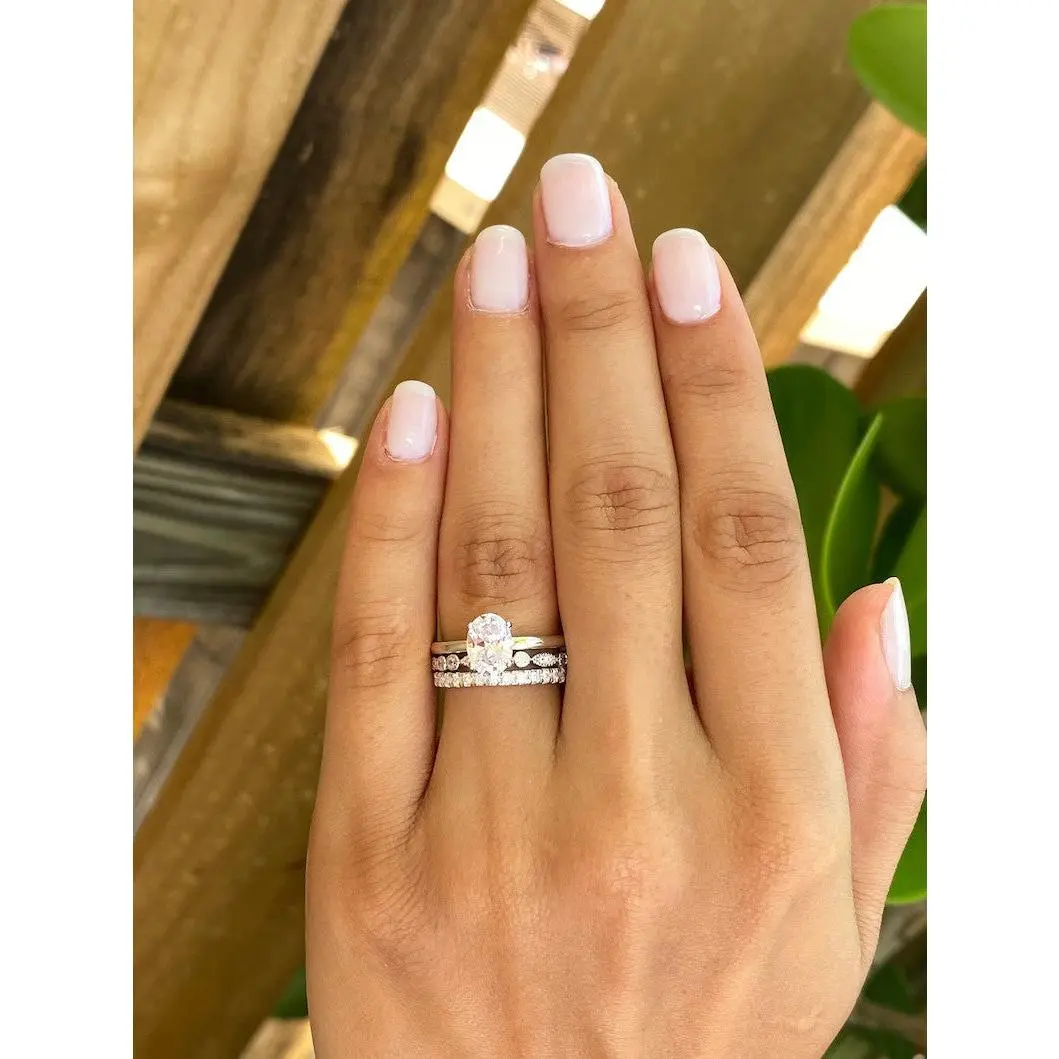1 Carat Oval Cut, 3-Piece Wedding Ring Set