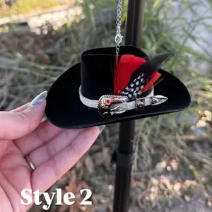 Rancherito Charm - cowboy tejana charm - rearview mirror charm