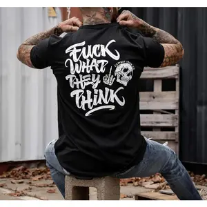 Fuck What They Think Skull Men's T-Shirt Tees Loose