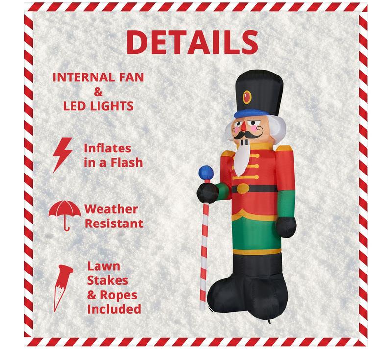 Fraser Hill Farm 10-Ft. Tall Traditional Nutcraker, Outdoor B