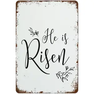 Vintage Funny Wall Decor Sign He Is Risen Easter Easter Print He Is Risen Sign Passover Decor Decor For Bar Cafe Home Store Hotel Office Room