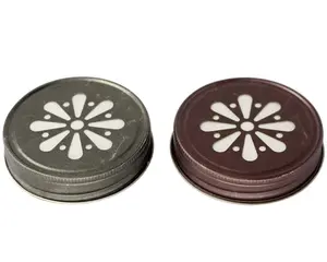 Antiqued Daisy Lids for Regular Mouth Mason Jars