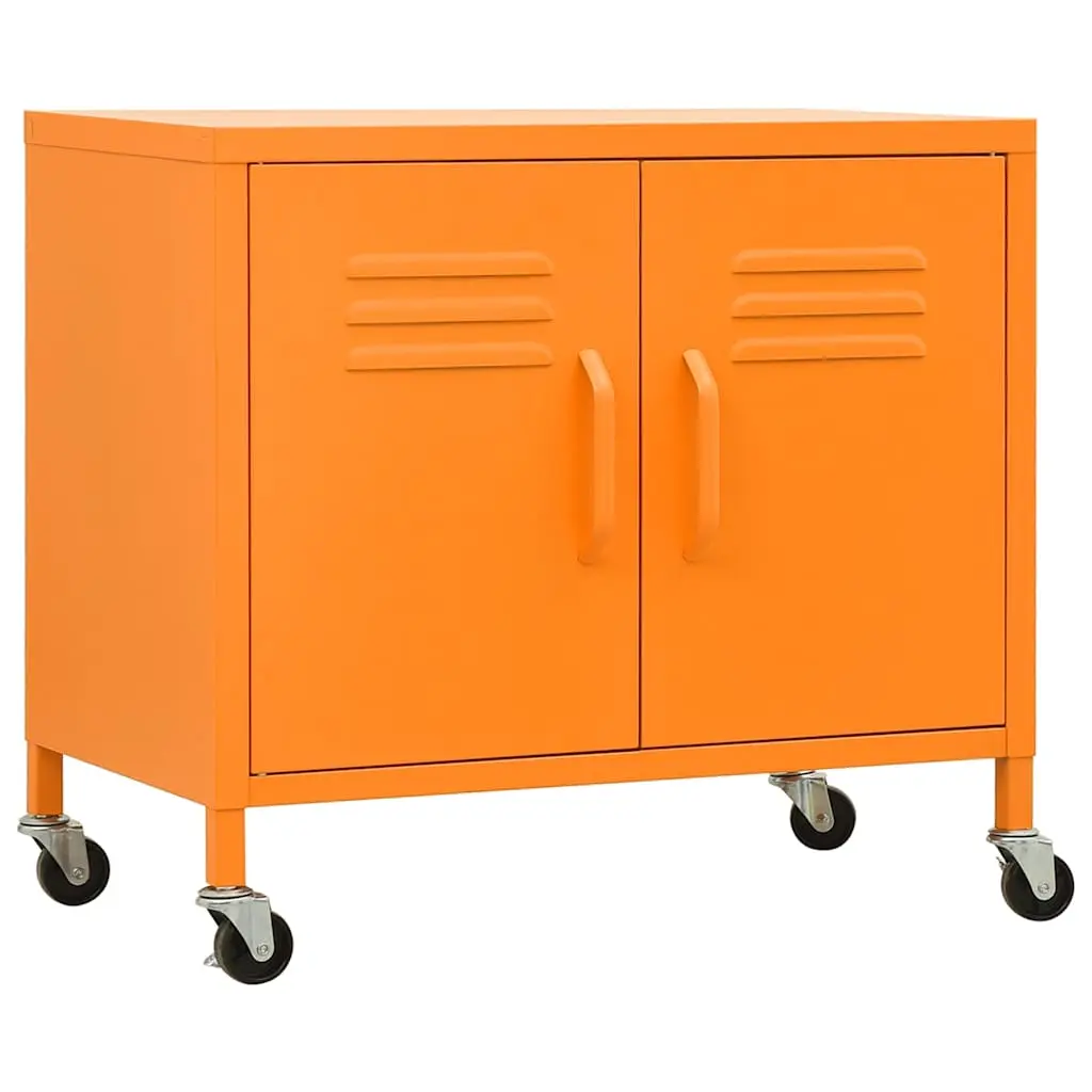vidaXL Storage Cabinet Home Indoor Living Room Office Sideboard with Shelf Book Display Cabinet Cupboard Bookcase Furniture Orange Steel 336264