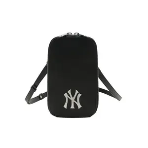 MLB New York Yankees Leather Crossbody Phone Bag for Men and Women in Black
