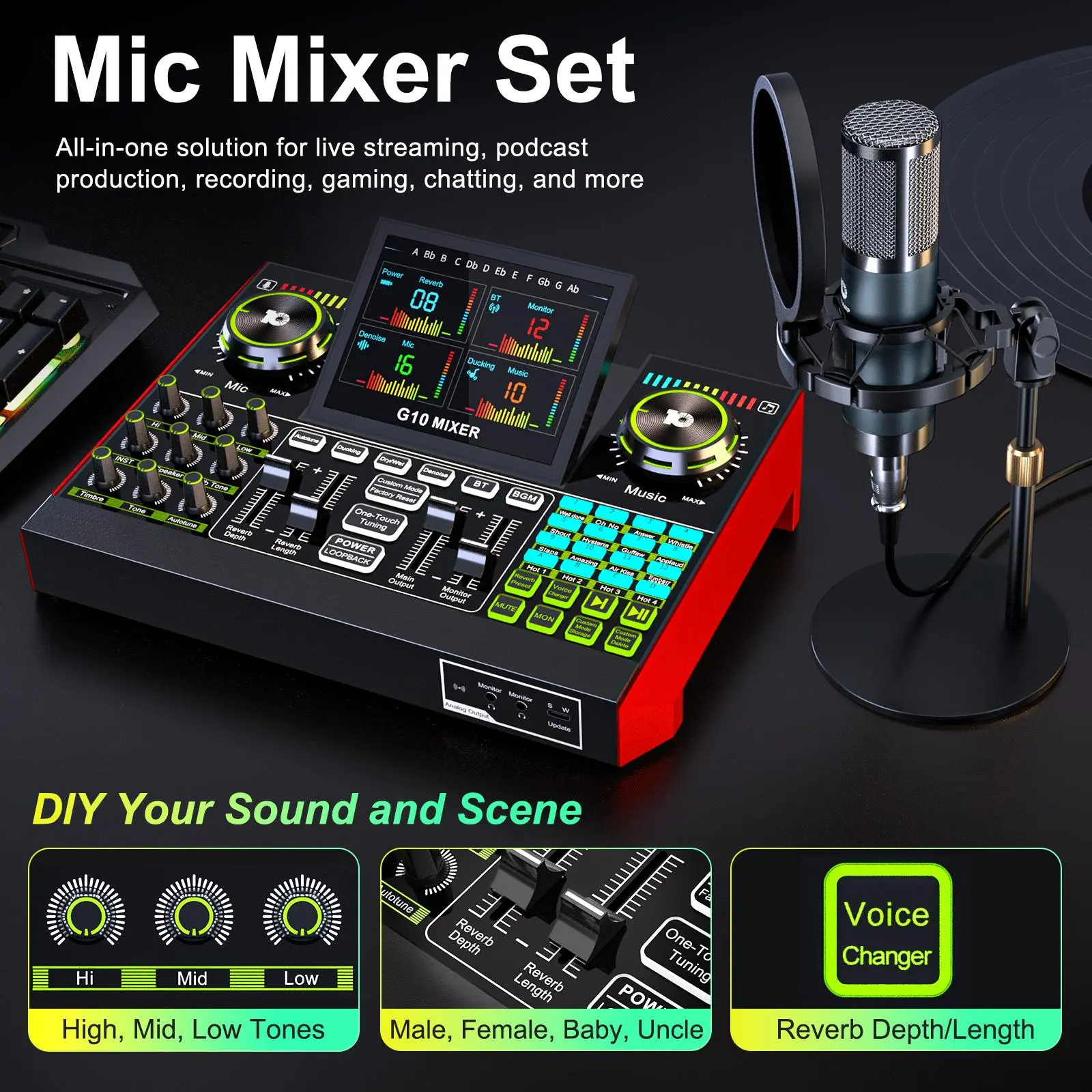 Tenlamp G10-P15 Live Broadcast Sound Card Kit | Upgraded