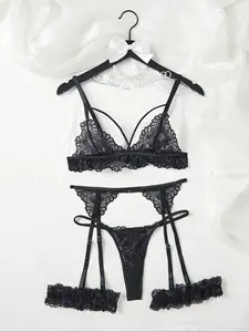 Women's Lingerie Garter Set, Lace Bra Strap Belt, Sexy Underwear, Adjustable Bras and Thigh Bands, Comfortable for Special Occasions