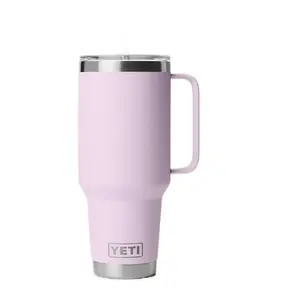 YETI Rambler 42 oz Tumbler with Handle and Straw Lid Travel Mug Water Tumbler Vacuum Insulated Cup Stainless Steel Cherry Blossom Textured