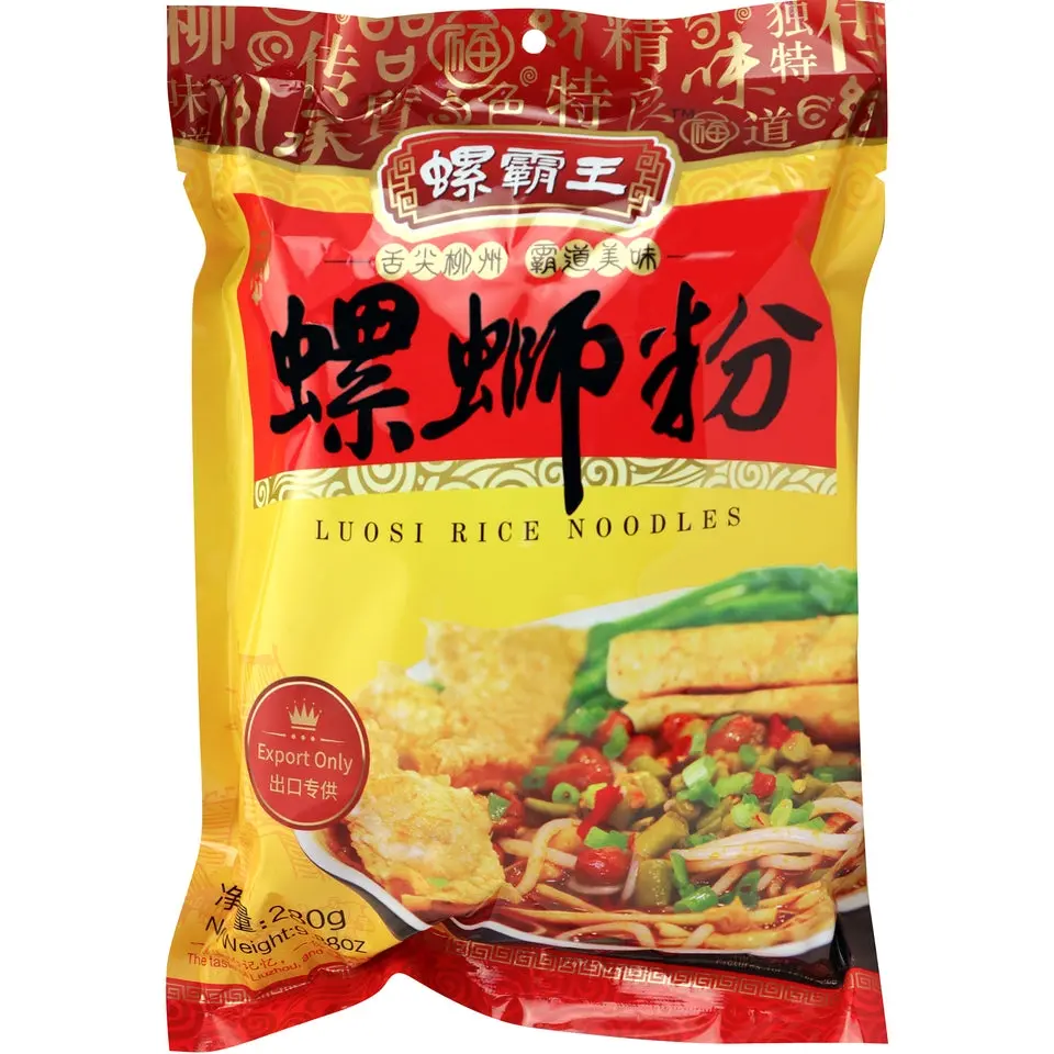 LUOBAWANG Chewy Rice Noodles - Instant Asian Noodle Pack, Chinese River Snail Style with Bold Traditional Spices, Tangy Savory Flavor, 9.88oz Ambient Pantry Food Item, Asian Noodles, Instant Noodle Pack