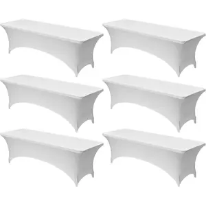 VEVOR 3 Pack Table Cloth for 6FT Rectangular Fitted Events, Wrinkle-Resistant Stretch Black Table Covers, Washable Spandex Tablecloth Protector, for Party, Wedding, Cocktail, Banquet, FestivalVEVOR Super Brand Day