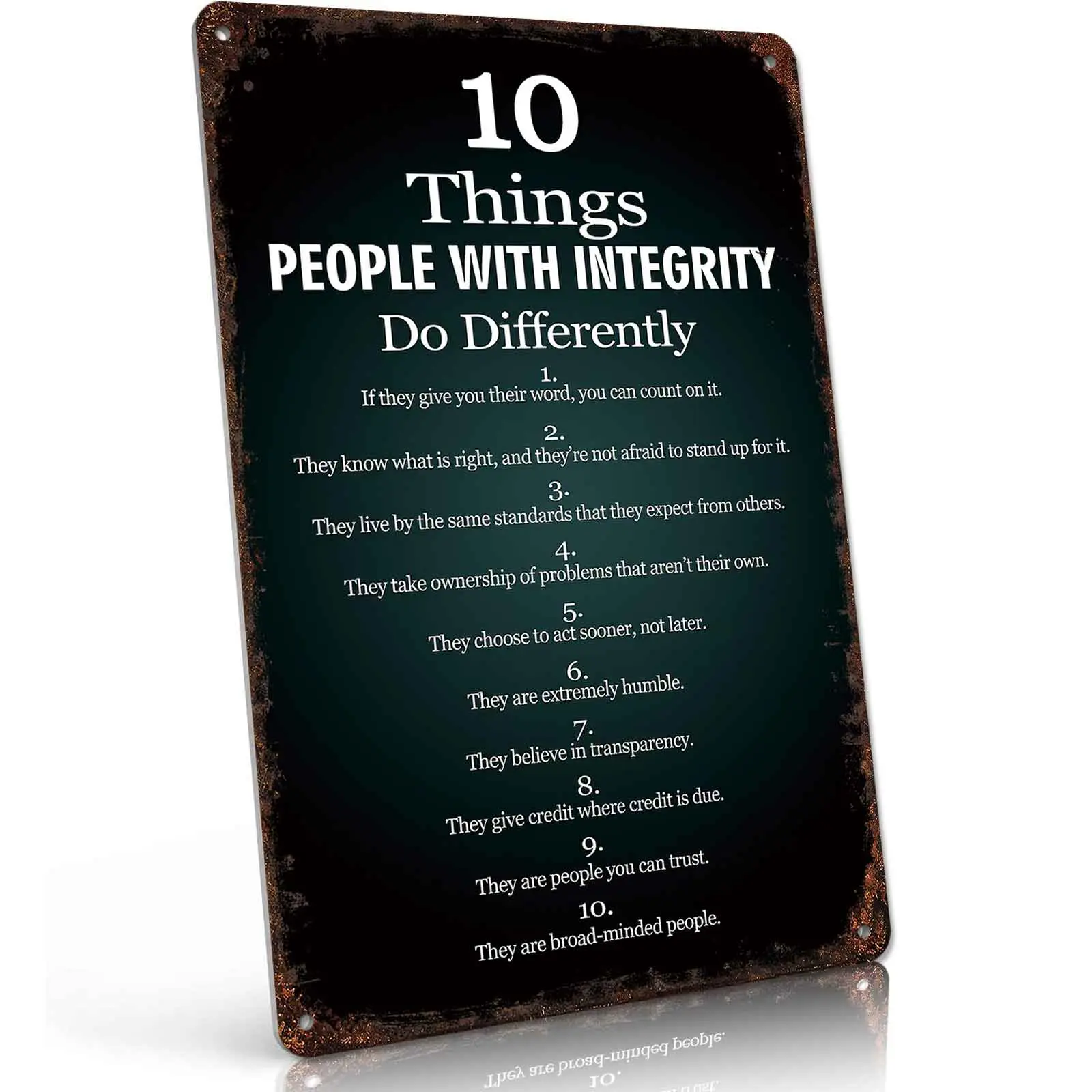 Aluminium Metal Integrity Values Sign, 8x12 in Funny Wall Decor for Home & Office, Home Supplies, Funny Quote