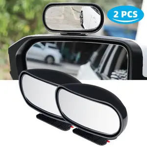2Pcs Rotatable Car Blind Spot Mirrors, 360° HD Convex Wide Angle Auxiliary Rear View Mirror, Car Blindspot Mirror for Sedans SUVs Trucks