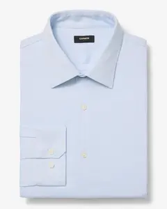 Express Slim Textured Check Plaid Modern Tech 1MX Dress Shirt