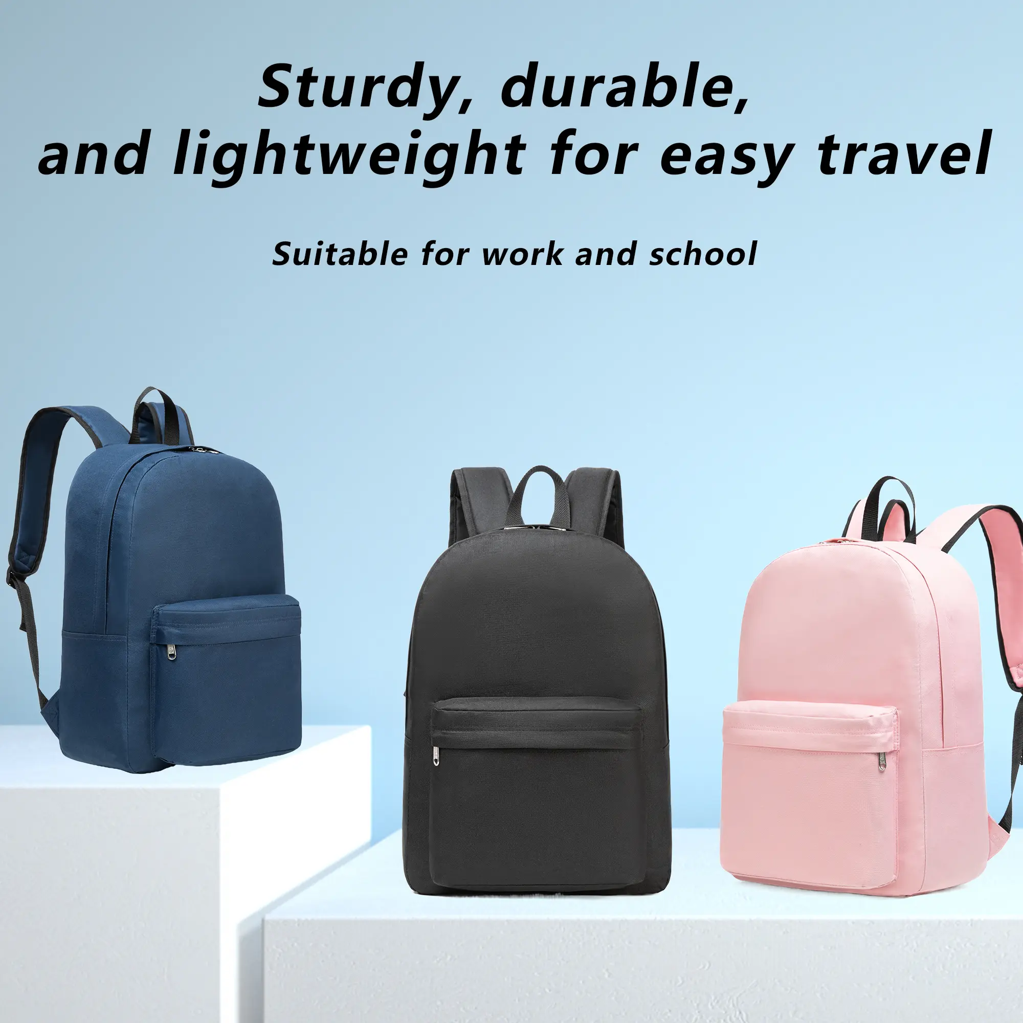 Affordable Comfort: Get Three Stylish Student Backpacks with Ergonomic Straps for $19.99 Travel Durable，book bag for college