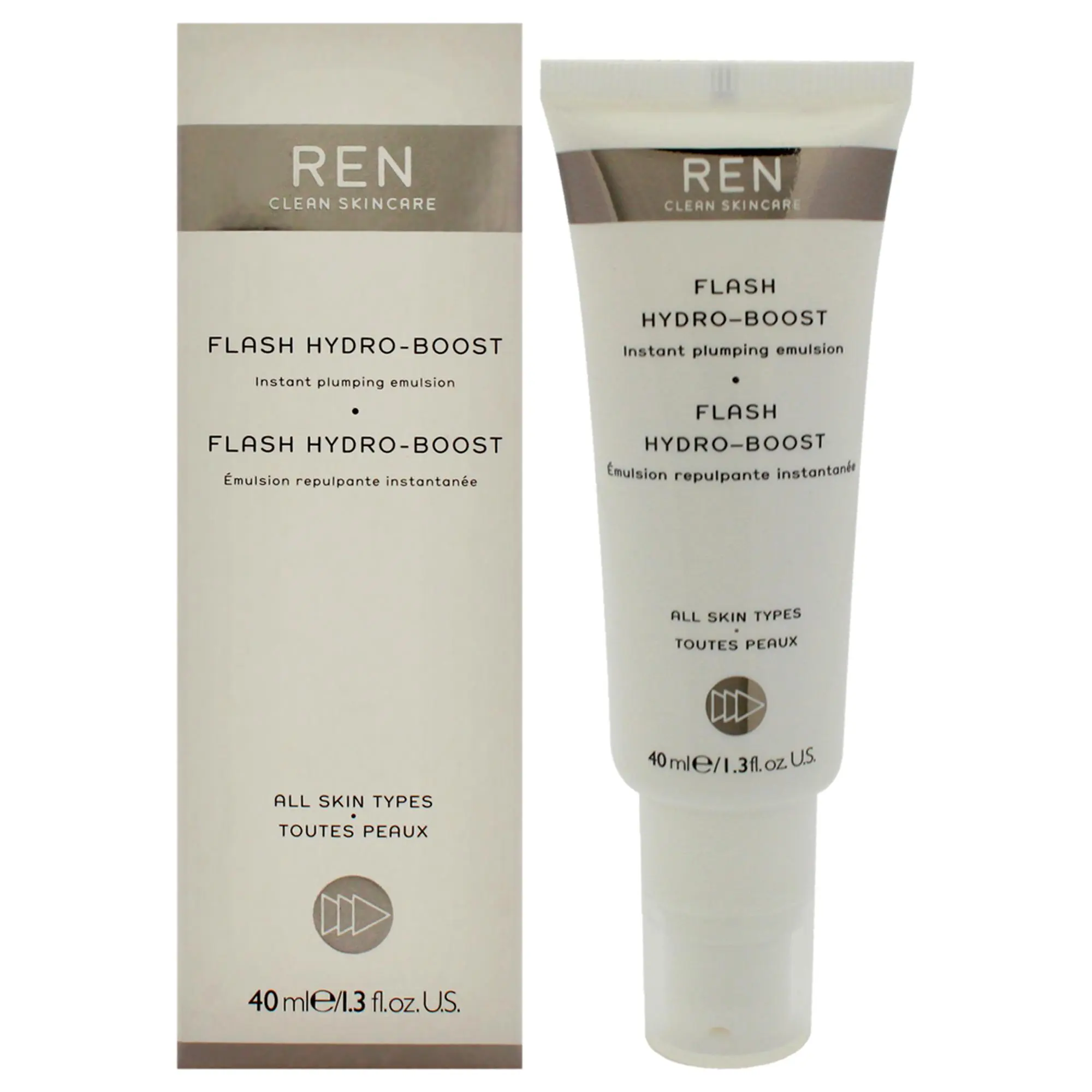 REN Flash Hydro-Boost Instant Plumping Emulsion - Unisex Moisturizers with Instant Boost, Plumping Effect, 1.3 fl oz Tester Size