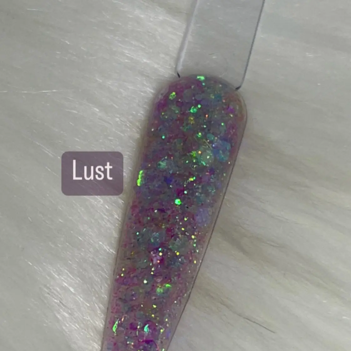 Lust Acrylic Powder - 1oz Frosted Glass Jar for Nail Art and Decoration