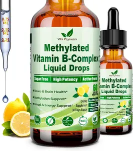 Methylated B Complex Liquid Drop Complete 9-in-1 Methyl B Vitamins w. B12 Methylfolate Inositol Choline TMG Vitamin C E, Super B-Complex Methylated for MTHFR Support, Energy Mood Nerve & Brain Health1