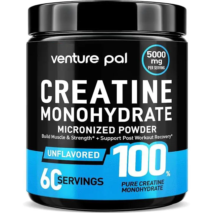 Venture Pal 100% Pure Micronized Creatine Monohydrate Powder 5g Per Serving | Vegan, Keto, GMO-Free & Gluten Free, Creatina Monohidratada en Polvo for Women & Men, Unflavored Supplement Fitness