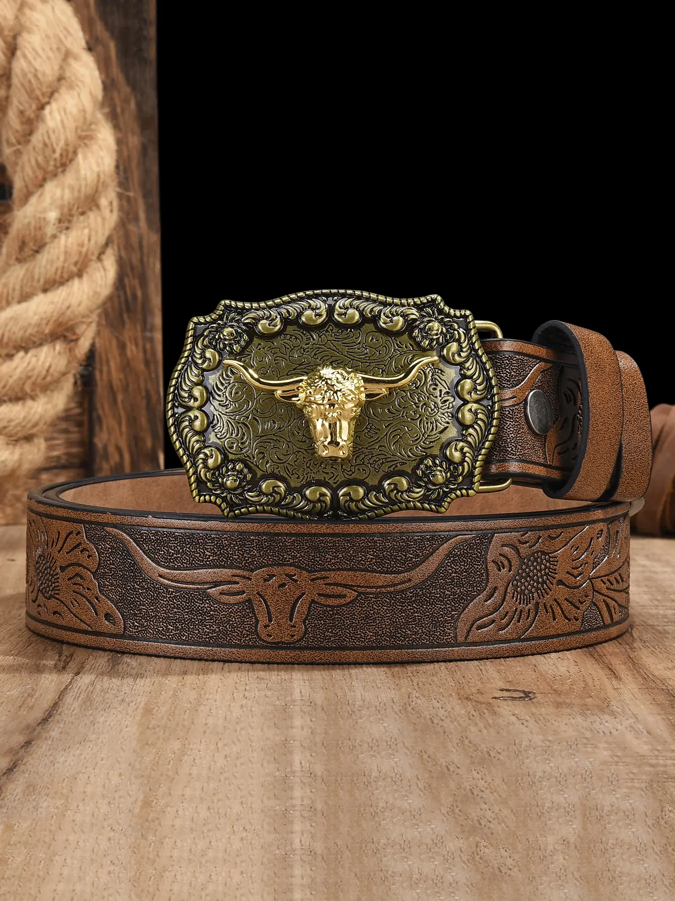 Western PU Leather Belt with Concho Buckle for Women Womens Leather Western Concho Belt - Etsy main image 2