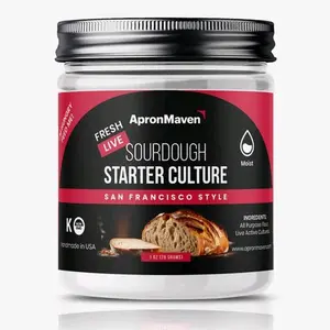Apron Maven San Francisco Live Sourdough Starter - 1 Ounce - Fresh Sourdough Starter Culture - Activates 3X Faster - Bake Homemade Artisan Bread