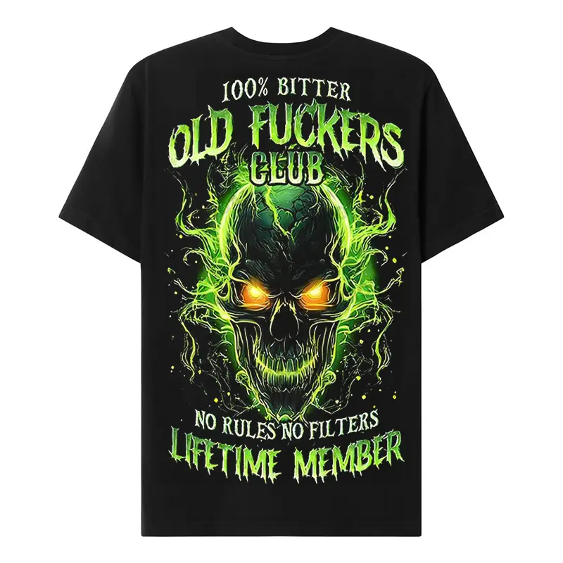Chaosmoda Generation X Old F*ckers Club Lifetime Member Custom Year Skull T-shirt