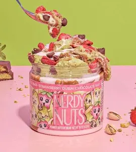 Strawberry Dubai Chocolate Bar Peanut Butter Treat By Nerdy Nuts