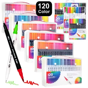 Colored Brush Markers, 36/60/80/120pcs Dual Tip Markers Pens, Sketch Art Marker for Coloring, Portrait Illustration, Sketch Anime Coloring, Craft Supplies