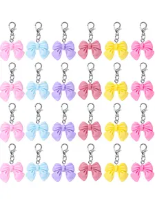 20 Piece Mixed Bow Tie Pendant Keychains, Stylish Keychain, Keychain for Bags, Bag Charms, Gift for Valentine's Day, Mother's Day, New Year, Perfect Key Chain Accessory