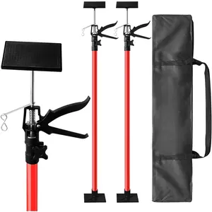 Cabinet Jack for Installing Cabinet,Adjustable 3rd Hand Support Pole Extend from 45 to 114 inches, Steel Cabinet Lift Jack Support up to 154 lbs,2 Pack with Storage Bag (Red-Orange)