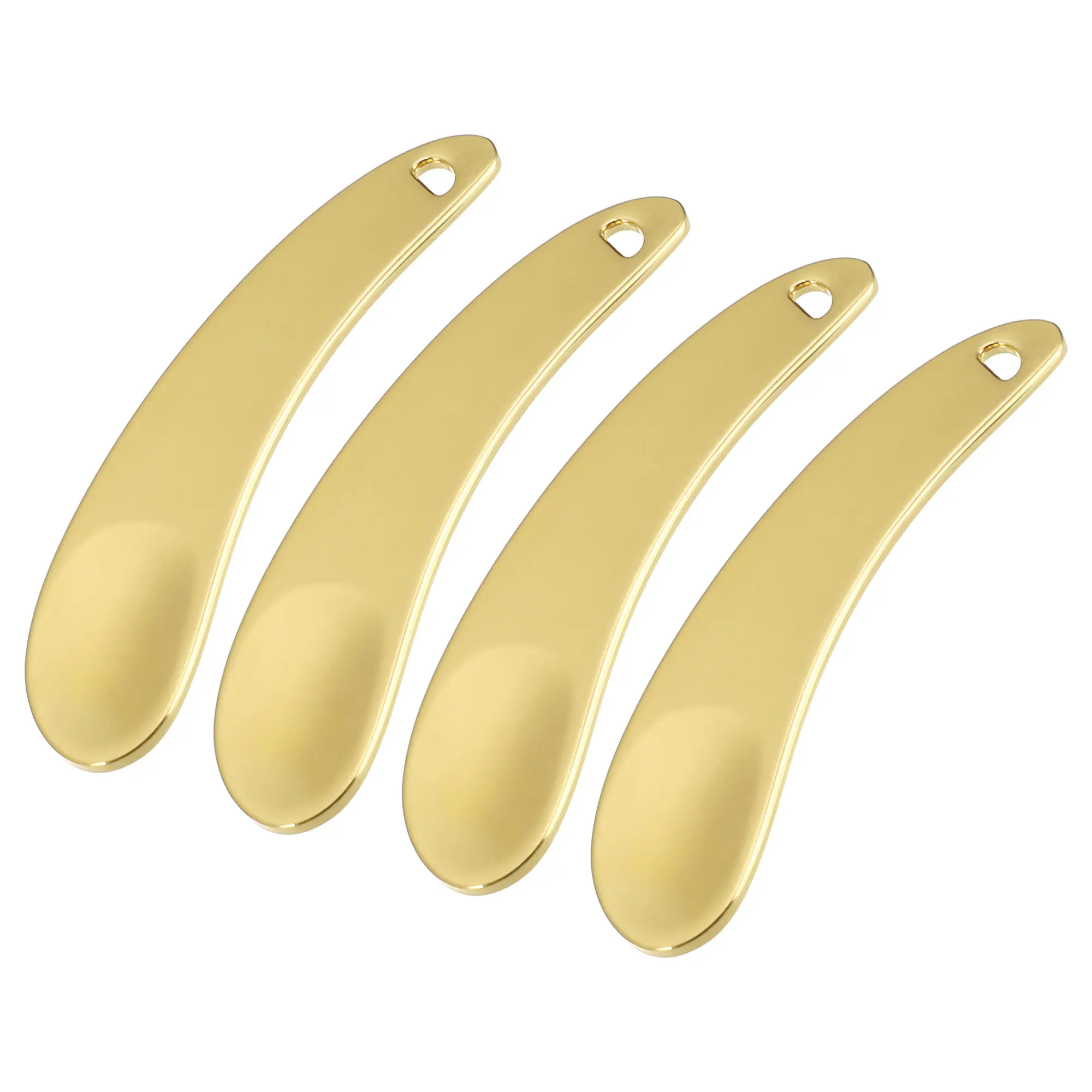 VOCOSTE 4 Pcs Makeup Spatula Mini Spoon, Eye Cream Massage Sticks Beauty Scoop, for Facial Cosmetic Face Cream, Zinc Alloy Moon Shape 2.13"x0.51"
