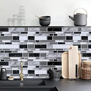Peel and Stick Backsplash Wallpaper – 11.8" x 78.7" Tile Contact Paper, Waterproof for Kitchen & washroom Countertops Adhesive Adhesive Invisible