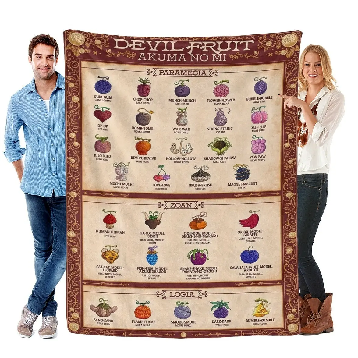 One Piece Demon Fruit Theme Flannel Blanket, Soft Warm Anime Style, Home Decor, Ideal for Fans, Daily Use, Gift Idea, Throw Blanket
