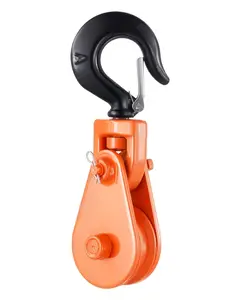 2 Ton Snatch Block With Swivel Hook, 3-Inch Sheave, 3/8-Inch Wire Rope Capacity, Heavy Duty Recovery Pulley For Tow Trucks And Vehicle Recovery, Wrecker Rollback System, Industrial-Grade Winch Accessory