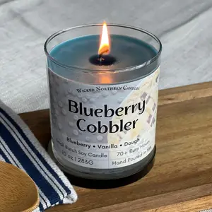 Blueberry Cobbler Soy Candle | 10oz Non-Toxic | Clean Burn | Gift |