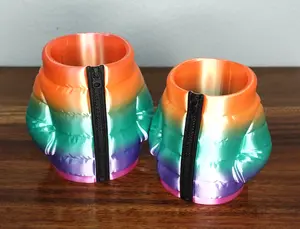 3D Printed Puffy Jacket Can Cozy - Normal & Tall Can Sizes - Rainbow Filament Printing - Perfect for Everyday Soda & Red Bull Cans