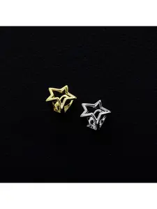 Niche-designed hollow-out five-pointed star braces, hip-hop minimalist star tooth accessories