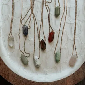 Mixed Quartz Double-Pointed Necklaces