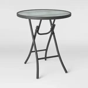 Folding Round Patio Accent Table - Clear - Room Essentials Folding Round Patio Accent Table - Clear - Room Essentials