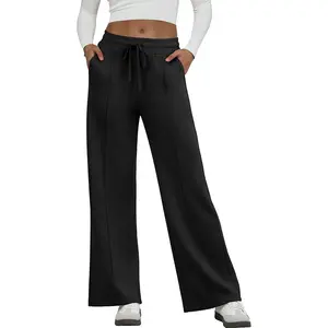 GRECERELLE Sweatpants Women Wide Leg High Waisted Baggy Pants Drawstring Workout Active Joggers Lounge Pants