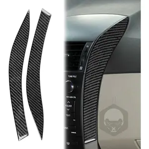 Real Premium Carbon Fiber Car Center Consoles Dashboard Instrument Gauge Cluster Side Panel Protecter Cover Trim Fascia Garnish Fit for Toyota Corolla Interior Accessories 2009 2010 2011 2012 2013