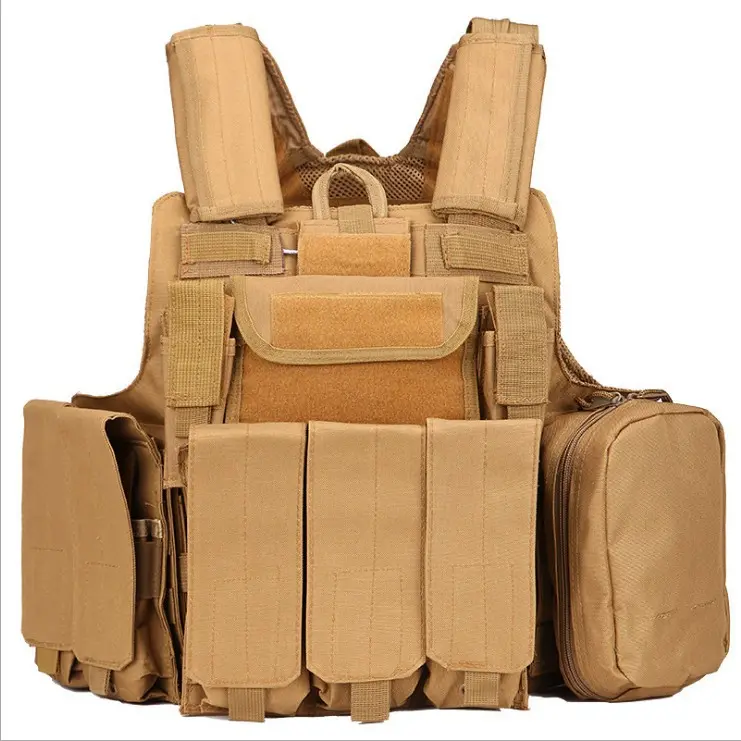Men's 8-Piece Camouflage Tactical Vest Set, Lightweight and Modular Military Gear with Protective Pads for Airsoft and Outdoor Training, Adjustable Strap, Camouflage Pattern