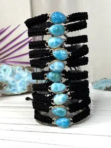 Larimar Macrame Adjustable Bracelet