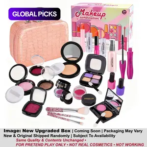 21pcs kids pretend makeup toy set, with mirror makeup bag, fake cosmetic toys, kids pretend play gift. Lifelike(non-coloring), safe and fun, suitable for girls 3+. Perfect for pretend play, daily interaction and a perfect gift for kids #GLOBAL PICKS