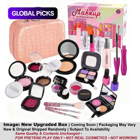 21pcs Kids Pretend Makeup Toy Set with Mirror & Makeup Bag, Fake Cosmetic Toys, Lifelike (Non-Coloring) Pretend Play Gift, Safe & Fun for Girls 3+, Realistic Cosmetic Playset #GLOBAL PICKS