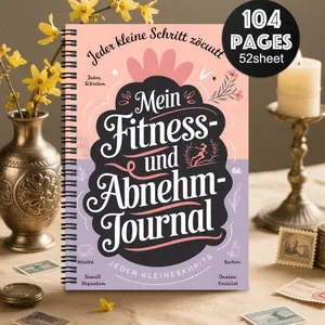 1 Fashion Spiral-bound Weight Loss Journal - Planner for Diet, Fitness Meals and Exercise Tracking - Healthy Diary for Monitoring Weight Loss and Workouts, Suitable for Men and Women - Personal Organizer for Daily Exercise