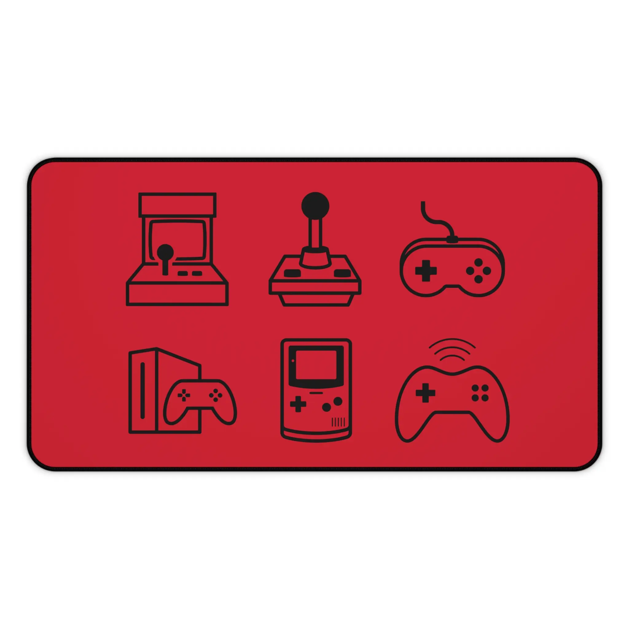 Retro Gaming Icons Desk Mat | Arcade Controllers, Gamepad Mousepad