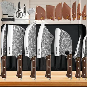 MDHAND Kitchen Knife Set , Non-Stick High Carbon Stainless Steel, Sharp Blades for Meat, Slicing, Chopping, Best Gift#fathersdaygift